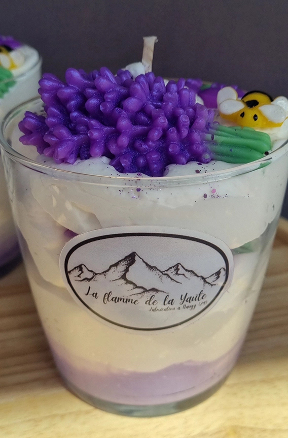 Bougie bouquet de  lavande